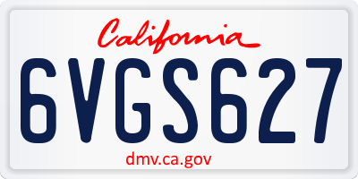 CA license plate 6VGS627