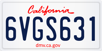 CA license plate 6VGS631