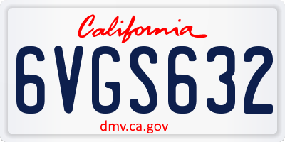 CA license plate 6VGS632