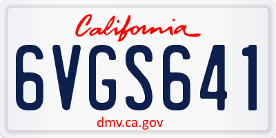 CA license plate 6VGS641