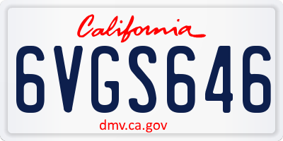 CA license plate 6VGS646