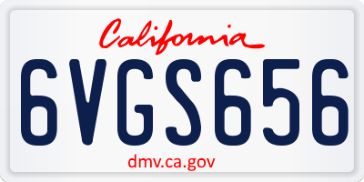 CA license plate 6VGS656