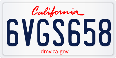 CA license plate 6VGS658