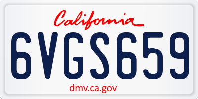 CA license plate 6VGS659