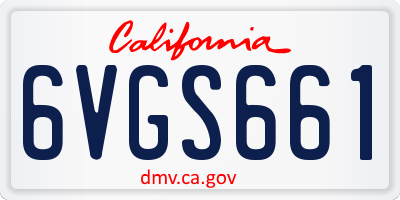 CA license plate 6VGS661
