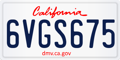 CA license plate 6VGS675