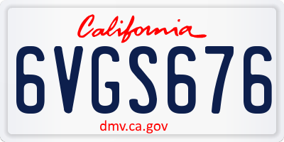 CA license plate 6VGS676