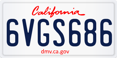 CA license plate 6VGS686