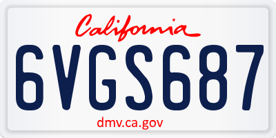 CA license plate 6VGS687