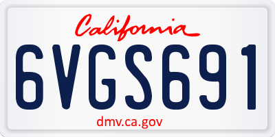 CA license plate 6VGS691