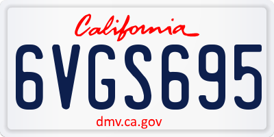 CA license plate 6VGS695