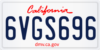 CA license plate 6VGS696