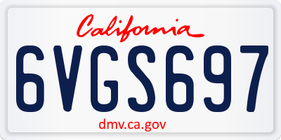 CA license plate 6VGS697