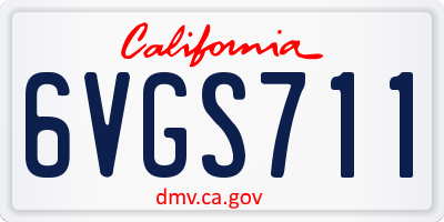 CA license plate 6VGS711