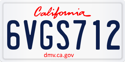 CA license plate 6VGS712