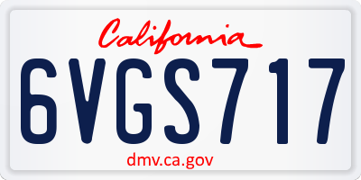 CA license plate 6VGS717