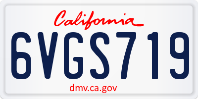 CA license plate 6VGS719