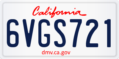 CA license plate 6VGS721