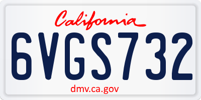 CA license plate 6VGS732