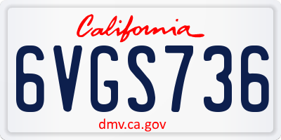 CA license plate 6VGS736