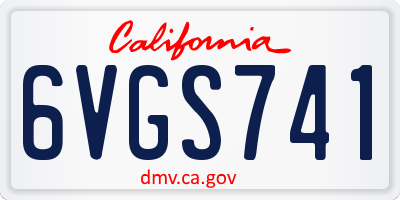 CA license plate 6VGS741