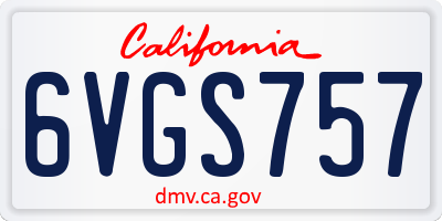 CA license plate 6VGS757