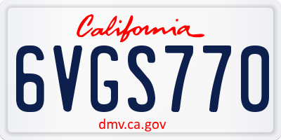 CA license plate 6VGS770
