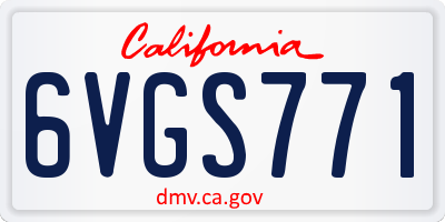 CA license plate 6VGS771