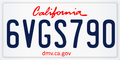 CA license plate 6VGS790