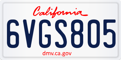 CA license plate 6VGS805