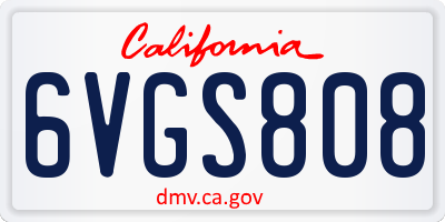 CA license plate 6VGS808