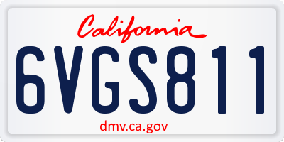 CA license plate 6VGS811
