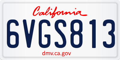 CA license plate 6VGS813