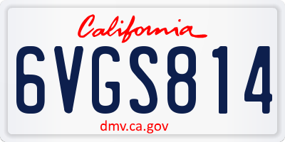 CA license plate 6VGS814