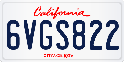 CA license plate 6VGS822
