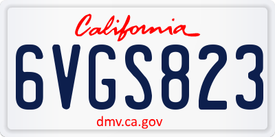 CA license plate 6VGS823