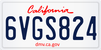 CA license plate 6VGS824