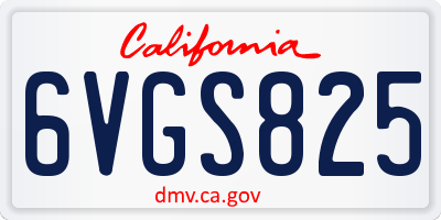 CA license plate 6VGS825