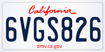 CA license plate 6VGS826