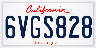 CA license plate 6VGS828
