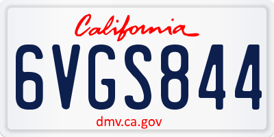 CA license plate 6VGS844