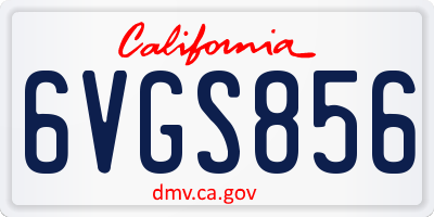 CA license plate 6VGS856