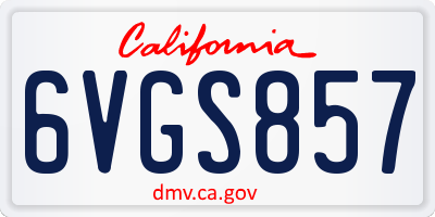 CA license plate 6VGS857