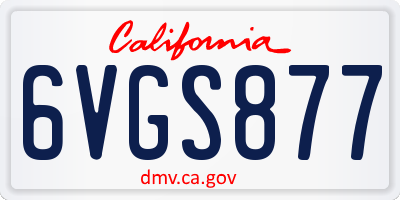 CA license plate 6VGS877