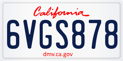 CA license plate 6VGS878