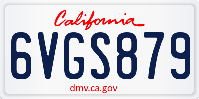 CA license plate 6VGS879