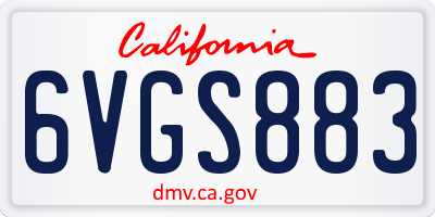 CA license plate 6VGS883