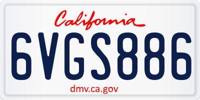 CA license plate 6VGS886