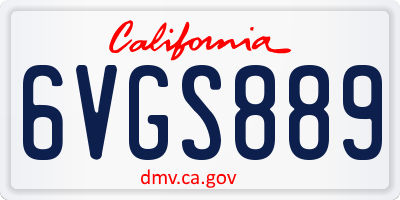 CA license plate 6VGS889