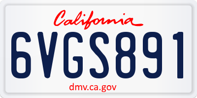 CA license plate 6VGS891